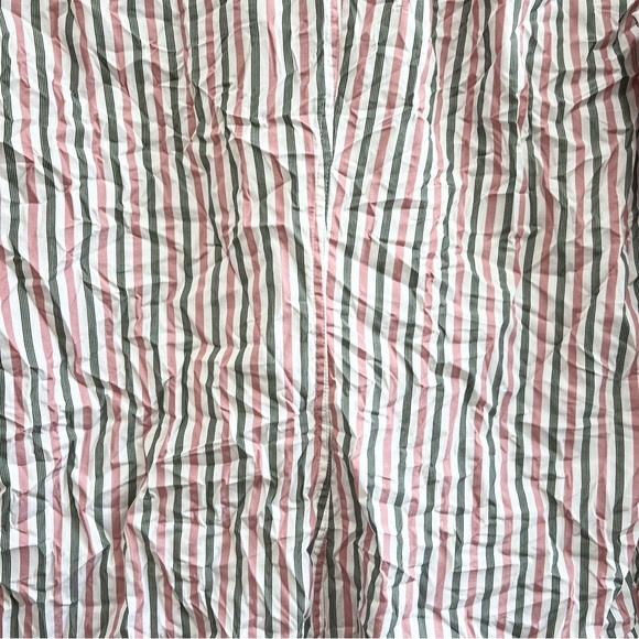 Frank & Eileen Barry Crinkle Button Down Shirt Striped Long Sleeve Pink Green, S - Picture 9 of 14